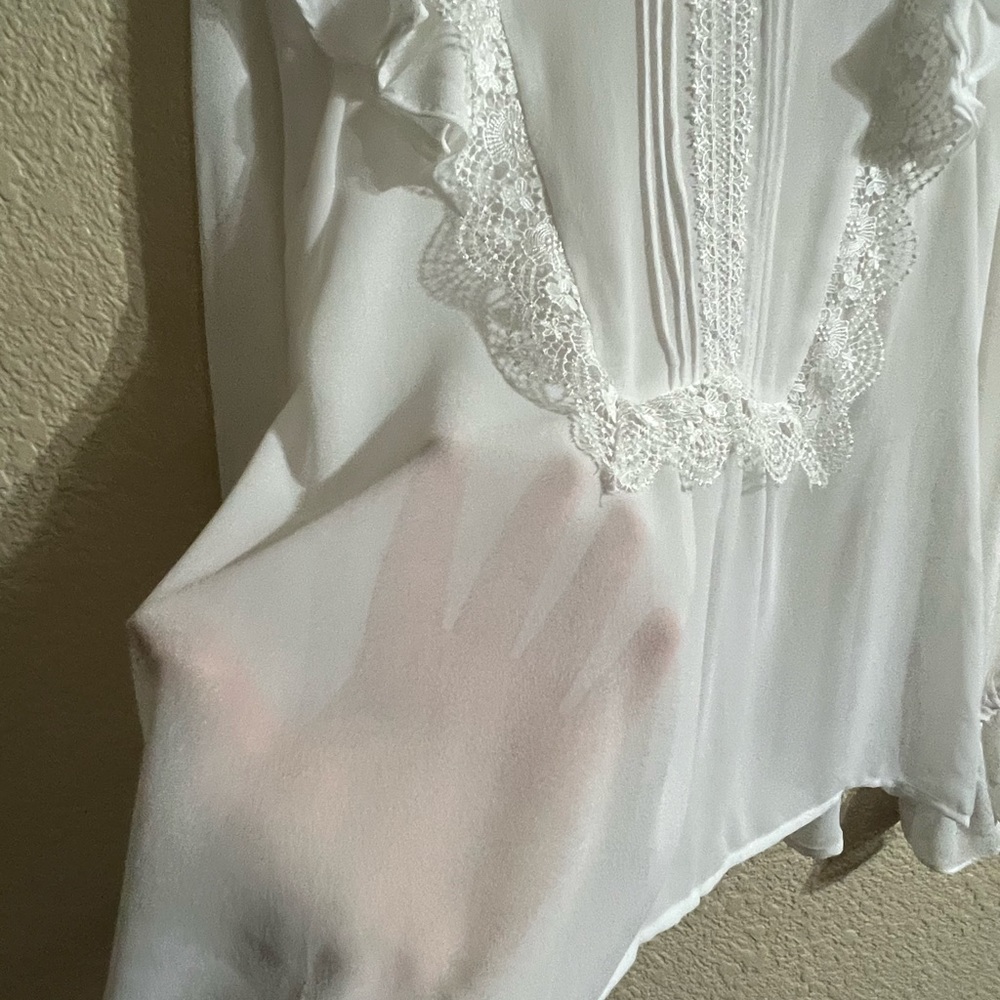 Anthropologie/eri+ali White Blouse - Picture 5 of 12